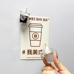 Imán de nevera con diseño de café con leche estilo americano, simulación creativa de bebida fría, pegatina para refrigerador con forma de taza de café - Product Image 3