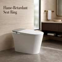 Toilette intelligente avec aromathérapie, bidet en céramique monobloc avec siège chauffant, chasse d'eau automatique et télécommande
