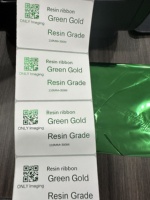 Pita Hadiah Satin Resin Wax Transfer Termal Emas 30mmx300m Kompatibel dengan Printer Zebra untuk Pita Barcode Satin Nylon