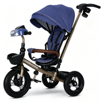 Tricycle poussette pour bébé, cadre en alliage d'aluminium, auvent multicolore, pliable, léger, capacité de charge de 15 kg, pour les enfants de 6 mois à 3 ans