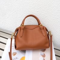 Nouveau sac à main élégant et simple de luxe, sac Boston en cuir de vachette de haute qualité, sac à main pour femmes en cuir véritable avec sangle et fermeture éclair
