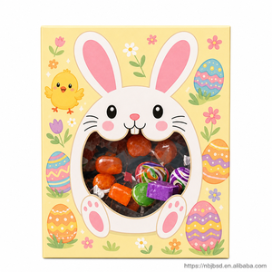 Boîte à bonbons personnalisée avec logo imprimé, boîte <span class=keywords><strong>cadeau</strong></span> en papier transparente avec fenêtre en forme de lapin pour la <span class=keywords><strong>chasse</strong></span> aux œufs de Pâques, cadeaux pour la fête de Pâques - Product Image 5