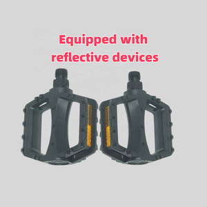Pédales de vélo ultralégères et durables pour enfants noires, réflecteur <span class=keywords><strong>orange</strong></span>, matériau PP antidérapant, résistant à l'eau, pour vélo de ville, <span class=keywords><strong>VTT</strong></span>, BMX - Product Image 3