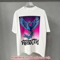 T-shirt graphique en coton épais 270 g/m² pour homme, impression sérigraphique personnalisée, coupe ample et oversize, style streetwear vintage, vente en gros