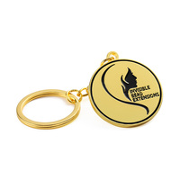 Promo Vente Double Face Logo Porte-clés Pas Cher Personnalisé Qr Code Logo Porte-clés Métal Or Doux Émail Porte-clés