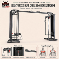 Machine de musculation professionnelle à poulies croisées avec deux poulies réglables et blocs de poids pour un entraînement complet du corps