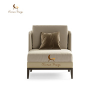 Canapé individuel de luxe classique, dossier minimaliste angulaire, revêtement textile raffiné, couleur personnalisée, fauteuil de réception pour appartement