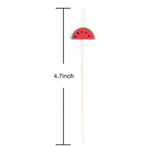 Suministros <span class=keywords><strong>para</strong></span> fiestas Brochetas de frutas decorativas de sandía 12cm Selecciones de Bambú - Product Image 6