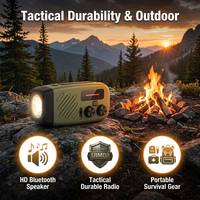 Radio Multibanda para el Hogar con Manivela, Banco de Energía, Linterna IPX3, Alerta SOS, Radio Satelital Global de Supervivencia para Camping