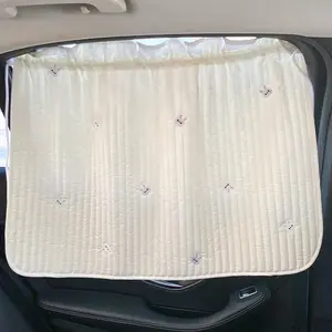 universal custom white cotton foldable side window interior accessories sunshade curtain for car