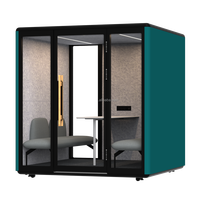 Cabine insonorisée modulaire moderne en alliage d'aluminium avec éclairage LED et isolation pour hôtel, bureau, usage domestique