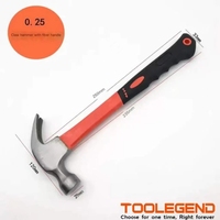 Marteau à griffes en acier au carbone de haute qualité OEM 8/16/24oz avec poignée TPR, outils à main, outils automobiles