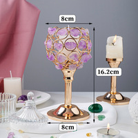 Porte-bougie en cristal brut d'améthyste naturelle et de quartz rose, ornement de mariage, fluorite, décoration d'intérieur de style européen, modèle chinois