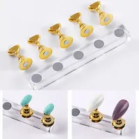 Lot de 5 supports magnétiques pour ongles, pour présentation d'ongles à presser, support d'entraînement pour faux ongles, réutilisable pour la formation des débutants en manucure/peinture DIY