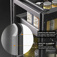 Accessoires de rangement modulaires pour armoires étroites : panier coulissant pour bouteilles et pots à épices pour tiroir de cuisine