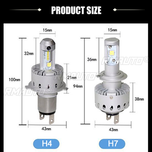 Ampoule LED AutoLeader 7S pour phares de voiture, XHP-50 40W 8000LM H1 H4 H7 H11 9005 9006, style automobile, 8000LM 50000hrs DC12-24V - Product Image 6