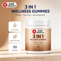 Gummies bien-être 3-en-1 OEM Marque Privée Shilajit, Mousse de Mer, Ashwagandha – 30 unités pour Énergie, Immunité, Stress – Personnalisable pour Adultes