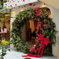 Guirlande de Noël géante en fleurs artificielles, taille personnalisée, décoration suspendue pour porte d'entrée, centre commercial, hôtel, vitrine