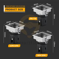 Downlights carrés sans cadre avec protection anti-éblouissement profonde et baffle, certifiés ETL, 3 couleurs réglables, anti-éblouissement, garantie 5 ans