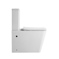 Chaozhou usine directe de haute qualité moderne porcelaine closestool sanitaire cuvette de toilette p-trap sans rebord deux pièces toilettes