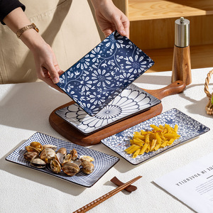 Japanese <b>Ceramic</b> Dinnerware Set Rectangle Sushi <b>Plates</b> Dishwasher Safe Home Use - Product Image 1