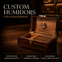 Boîte à cigares en cèdre espagnol personnalisée Hosenton, écologique, anti-humidité, portable, surface laquée, 15-20 cigares