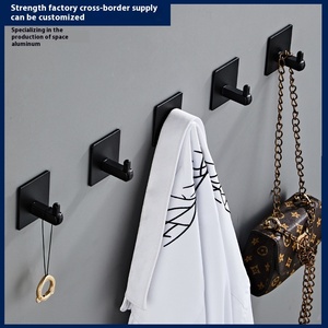 Bắc Âu Sáng Tạo Màu Đen Kim Loại Áo Móc Không Gian Nhôm Móc Đơn Cho Tường Mới Đấm Miễn Phí Thiết Kế Lớn Móc Cho Nhà Bếp Giẻ - Product Image 2
