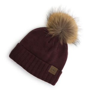 หมวกฤดูหนาวหมวกบีนนี่ปอมสำหรับคุณแม่และฉันขนาดแตกต่างกันพร้อมซับในขนแกะอบอุ่น - Product Image 4