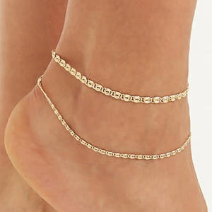 Ensemble de bracelets de <span class=keywords><strong>cheville</strong></span> HOVANCI, chaîne simple, tendance, 2 pièces, chaîne de pied en métal, chevillères - Product Image 6