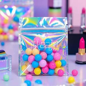 Custom Gravure Printed Rainbow Holographic <b>Ziplock</b> Stand up Pouch Mylar <b>Bags</b> Moisture-Proof Reusable Packaging for Pet Food - Product Image 6