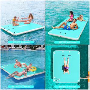 Flotadores de piscina de isla flotante <span class=keywords><strong>multijugador</strong></span> de agua de alta calidad, cubierta de muelle inflable, plataforma flotante de muelle inflable - Product Image 3
