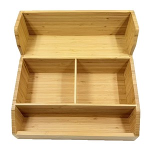 Caja de Almacenamiento de Bambú 38x35.5x23.5cm Organizador de Escritorio para Uso en Mostrador de Restaurante - Product Image 2