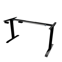 Bureau d'ordinateur électrique réglable en hauteur Liserve, durable, avec moteur sans balais unique, construction métallique moderne, ergonomique pour position assise-debout