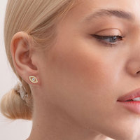 Nuevos y Modernos Pendientes de Plata de Ley 925 con Ojo de la Sabiduría, Pendientes Religiosos con Moissanita de 3mm para Hombres y Mujeres, Regalo para Fiestas