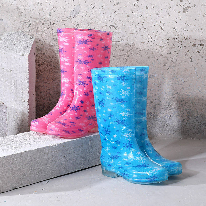 KLH496-Botas de lluvia impermeables de tubo alto de goma de PVC