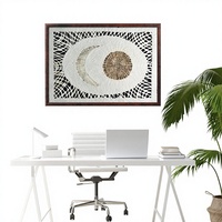 Peinture décorative murale pour salon et chambre, abstraite, moderne, minimaliste, style arctique, sur support en pulpe d'écorce d'arbre tissé à la main