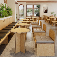 Moderne Massivholz-Restaurantmöbel Sitzbank-Stühle Kaffeehaus Fast-Food Esstische und Stühle Gewerbliche Möbel