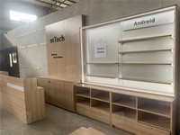 Présentoir mural en bois à Led pour téléphone portable, support de sol pour téléphone portable, présentoir d'accessoires pour l'électronique