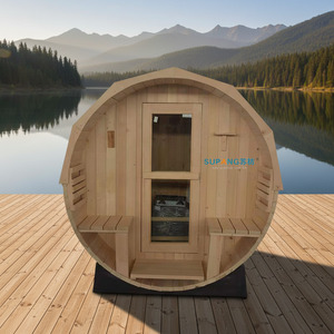 Sauna extérieur électrique en bois massif de pruche, design européen traditionnel, pour vapeur humide – Offre spéciale - Product Image 4