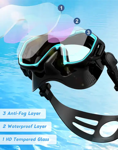 Máscara de buceo de visión clara Equipo de esnórquel <span class=keywords><strong>Us</strong></span> <span class=keywords><strong>Divers</strong></span> Equipo de esnórquel Juego de equipo de buceo Plegable Dry-Top Anti-Splash <span class=keywords><strong>Snorkel</strong></span> Set - Product Image 2