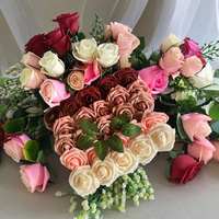 25 stuks realistische kunstbloemen rozenstelen handgemaakt milieuvriendelijk op maat gemaakte kleur DIY bruiloft bruidsdouche