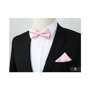Conjunto de <span class=keywords><strong>Corbata</strong></span> de Moño y Pañuelo de Bolsillo, <span class=keywords><strong>Corbata</strong></span> de Moño Lisa y Brillante de Satén, Cravate para Hombre y Mujer, Accesorio de Moda para Camisa, Fiesta, Iglesia - Product Image 4