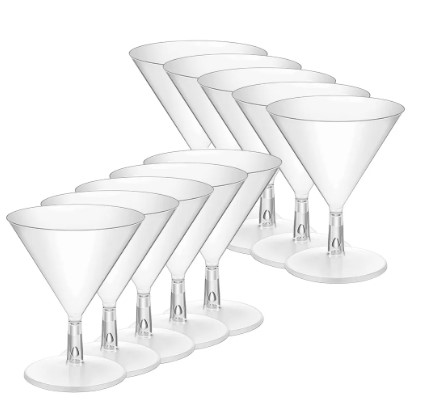Classic Clear V-Shape Martini Glasses Set Straight-stemmed Cocktail Wine Glasses Gift For Engagement Party Work Gatherings - 15 - View #13