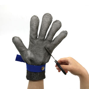 Gants <span class=keywords><strong>de</strong></span> ferme en acier, <span class=keywords><strong>pour</strong></span> couper la viande, manicle en maille d'acier résistants aux coupures, antirouille, fil métallique, <span class=keywords><strong>pour</strong></span> la pêche - Product Image 1