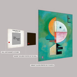 2025年批发线画包豪斯金属牌匾铁皮墙艺术海报丝网印刷环保耐用磁铁悬挂系统 - Product Image 1
