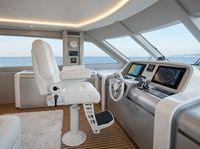 Siège de capitaine pliable en cuir PU avec support ergonomique et piédestal pour yacht, bateau, ponton et usage commercial