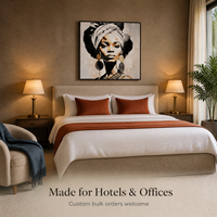 Peinture sur toile personnalisée OEM style Inkwash, portrait de femme africaine noire, décoration murale pour salon et chambre à coucher