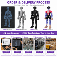 Figurine articulée Violet Phantom Warrior imprimée en 3D FDM, modèle de jouet de collection, conception personnalisée, OEM ODM, vente en gros