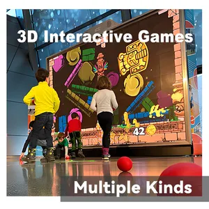 Jogos interativos de projetor efeitos de projeção 3D ar imersão para crianças chão e parede interior tudo em um sistema de jogos virtual