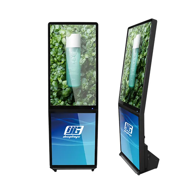 Display Papan Reklame Lcd Portabel, Pengukur dan Tampilan Digital Portabel dengan Baterai 32 Inci untuk Mal Belanja